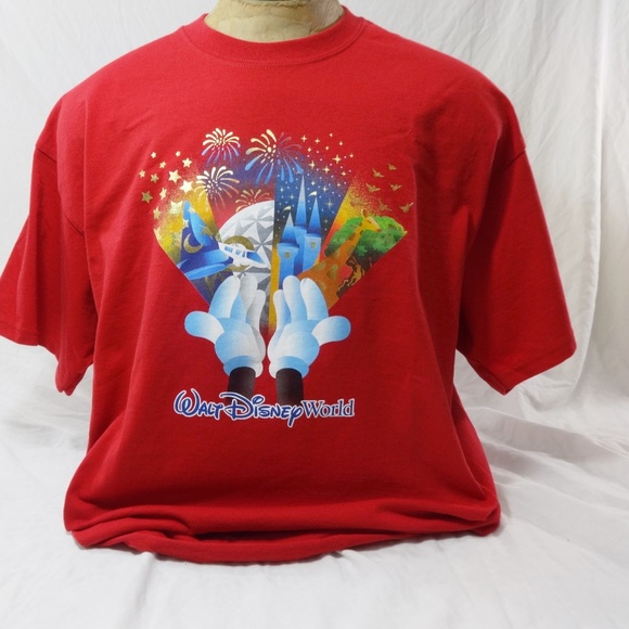 Disney Tops - DISNEY Red Walt Disney World T Shirt 2XL